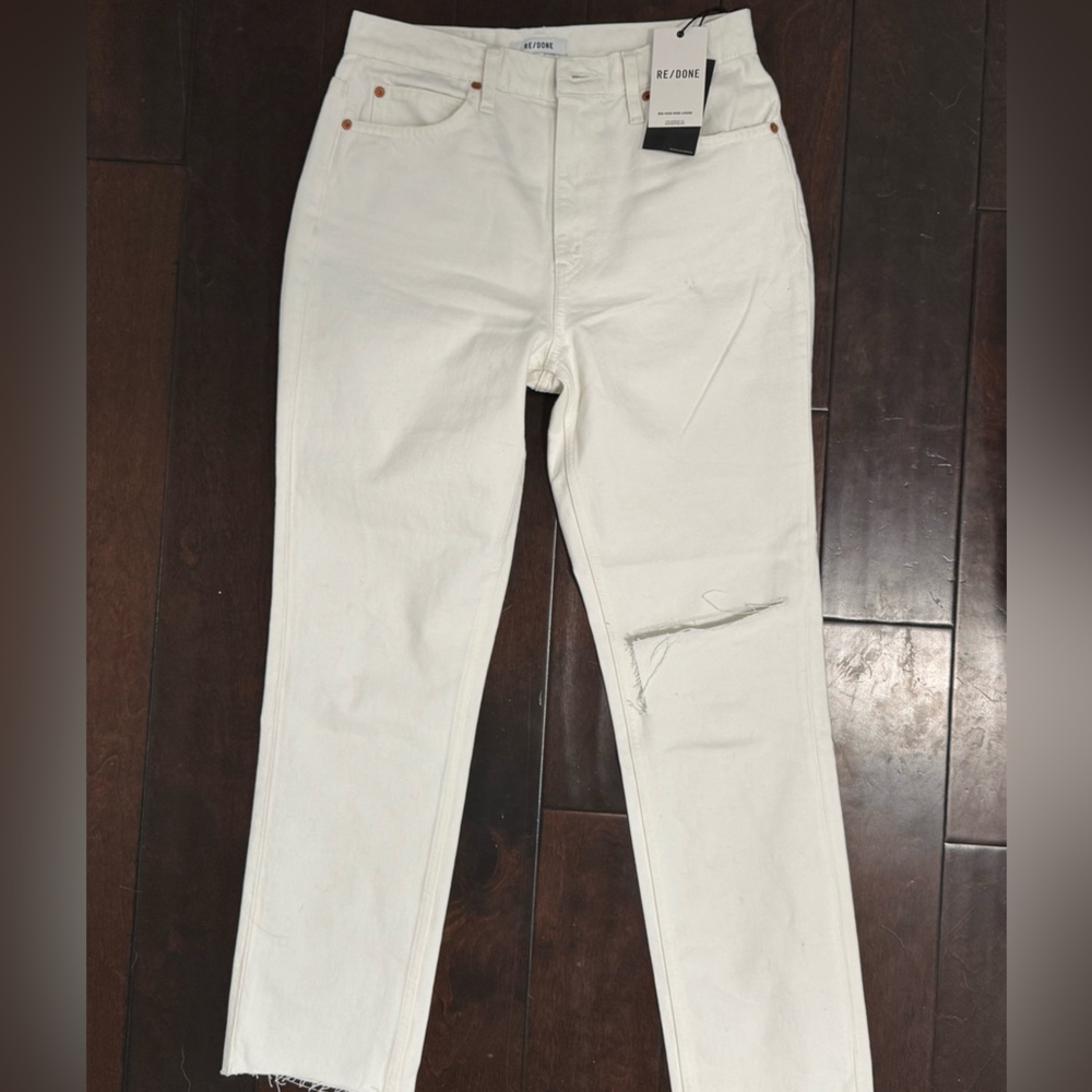 Re/done white 90s loose high rise jeans - Picture 2 of 4
